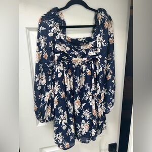 Navy Floral Dress